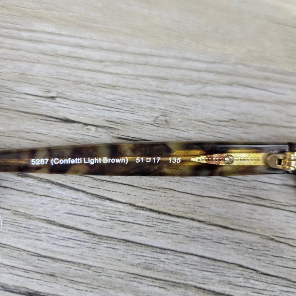 Coach Eyeglass Frames HC 6065 5287 Confetti Light Brown Cat Eye Women 51 17 135